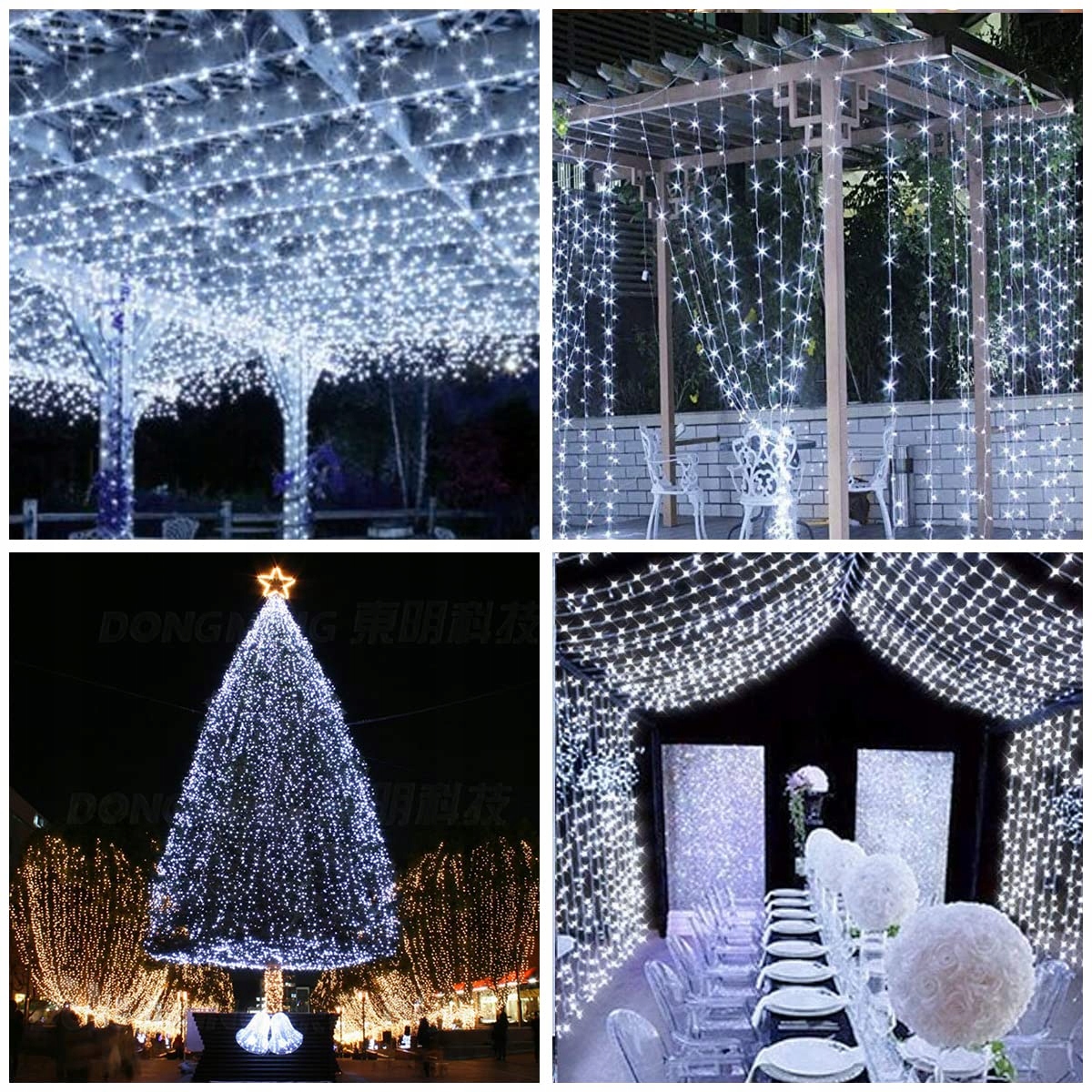 VICLOON Kurtyna Grialdna Łańcuch Świetlny Lampki Dekoracyjne 3M 300 LED — miniatura 6