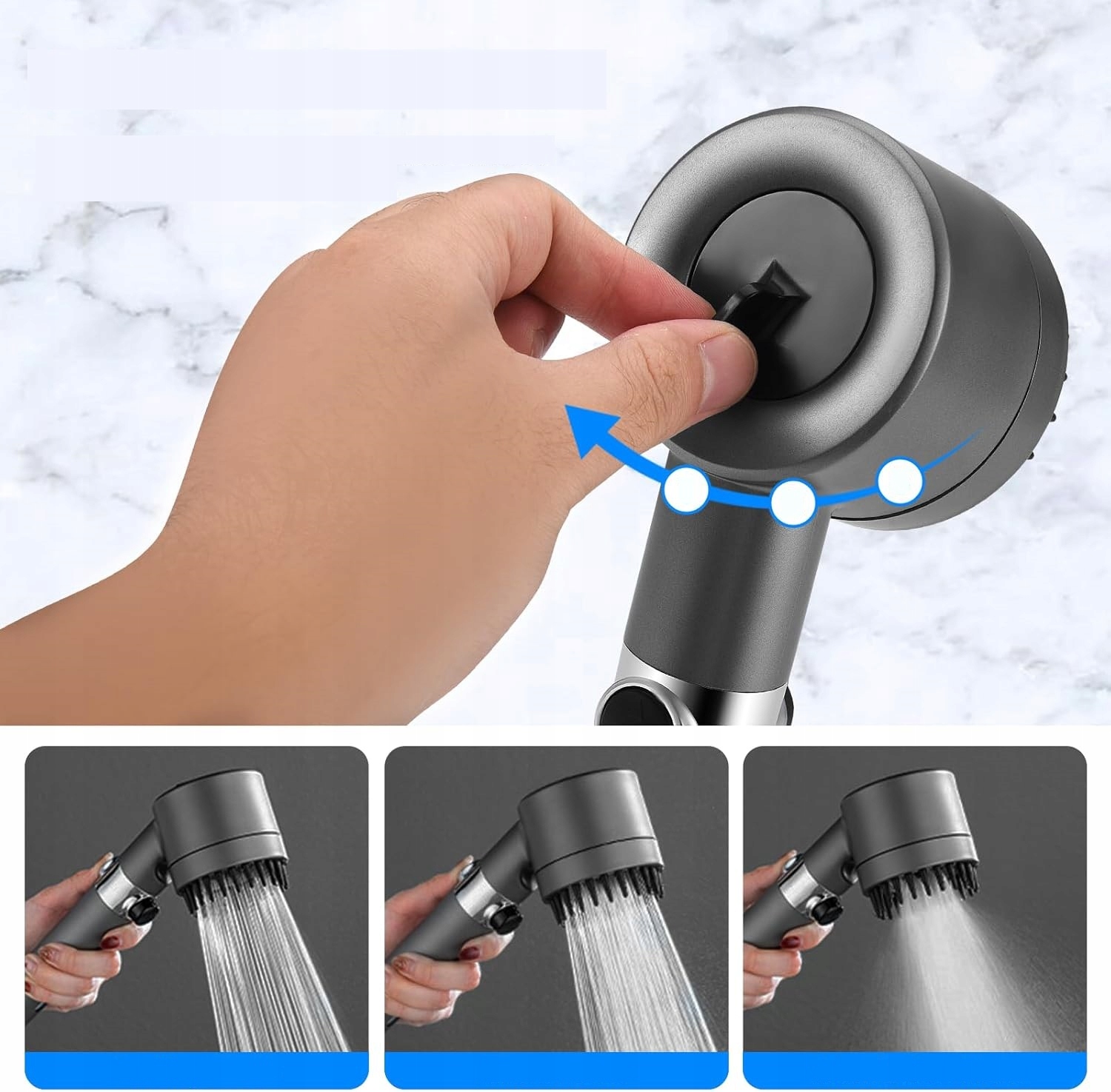 Słuchawka prysznicowa z filtrem 3 tryby funkcja stop oszczędna eko Marka Satis