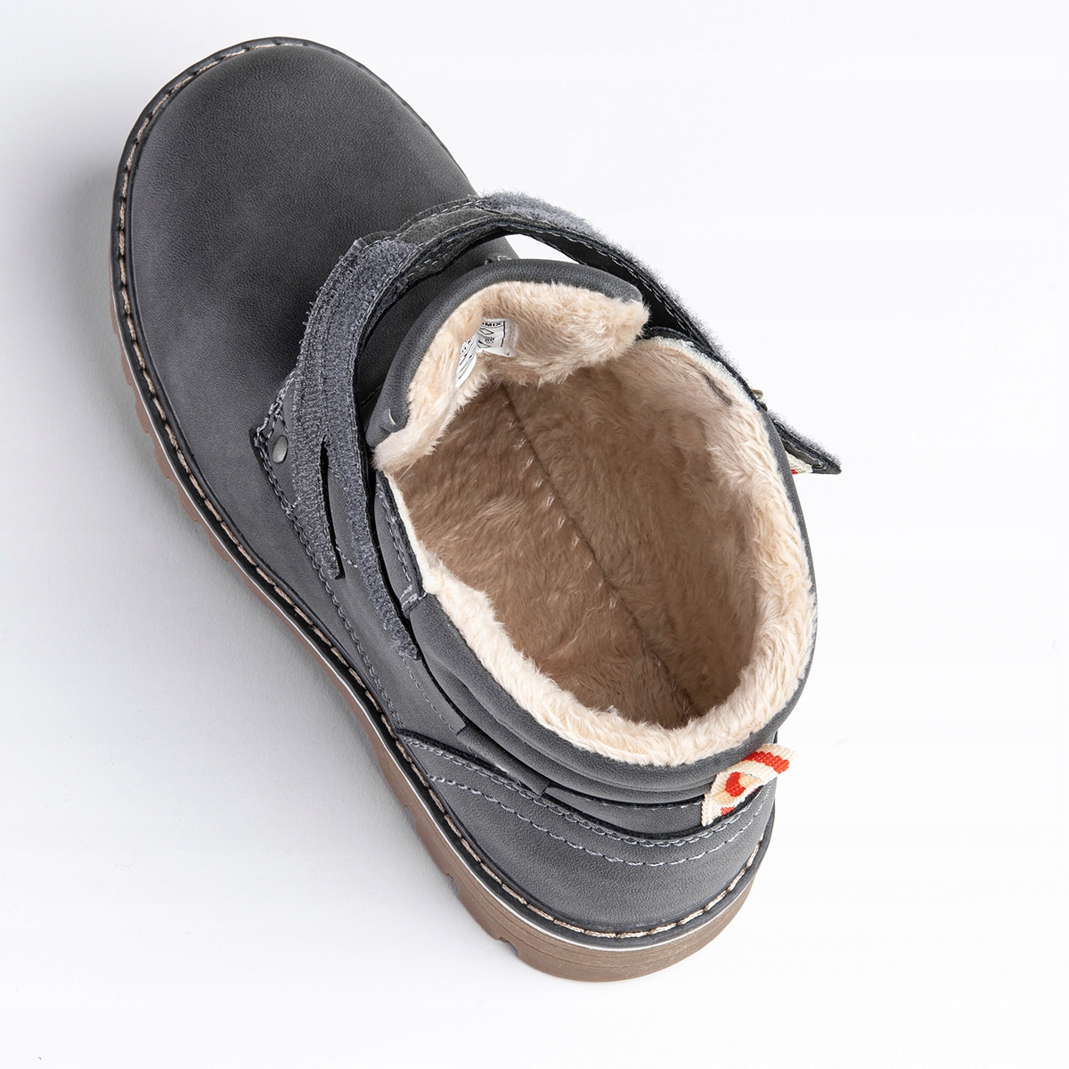 Trzewiki trapery ocieplane rzepy wygodne Wojtyłko Materiał skóra ekologiczna