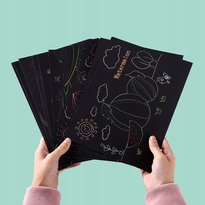 WYDRAPYWANKA KARTKI DO ZDRAPYWANIA KOLOROWANIA A4 Wiek dziecka 3 lata +