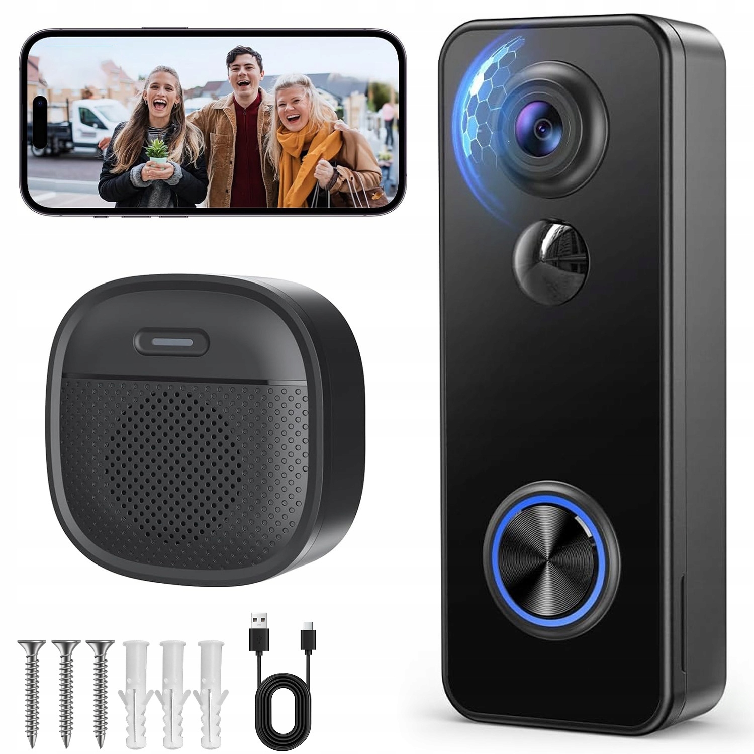 Videotelefon S Kamerou 180° Panoramatický Výhled A Inteligentní Detekce 2K