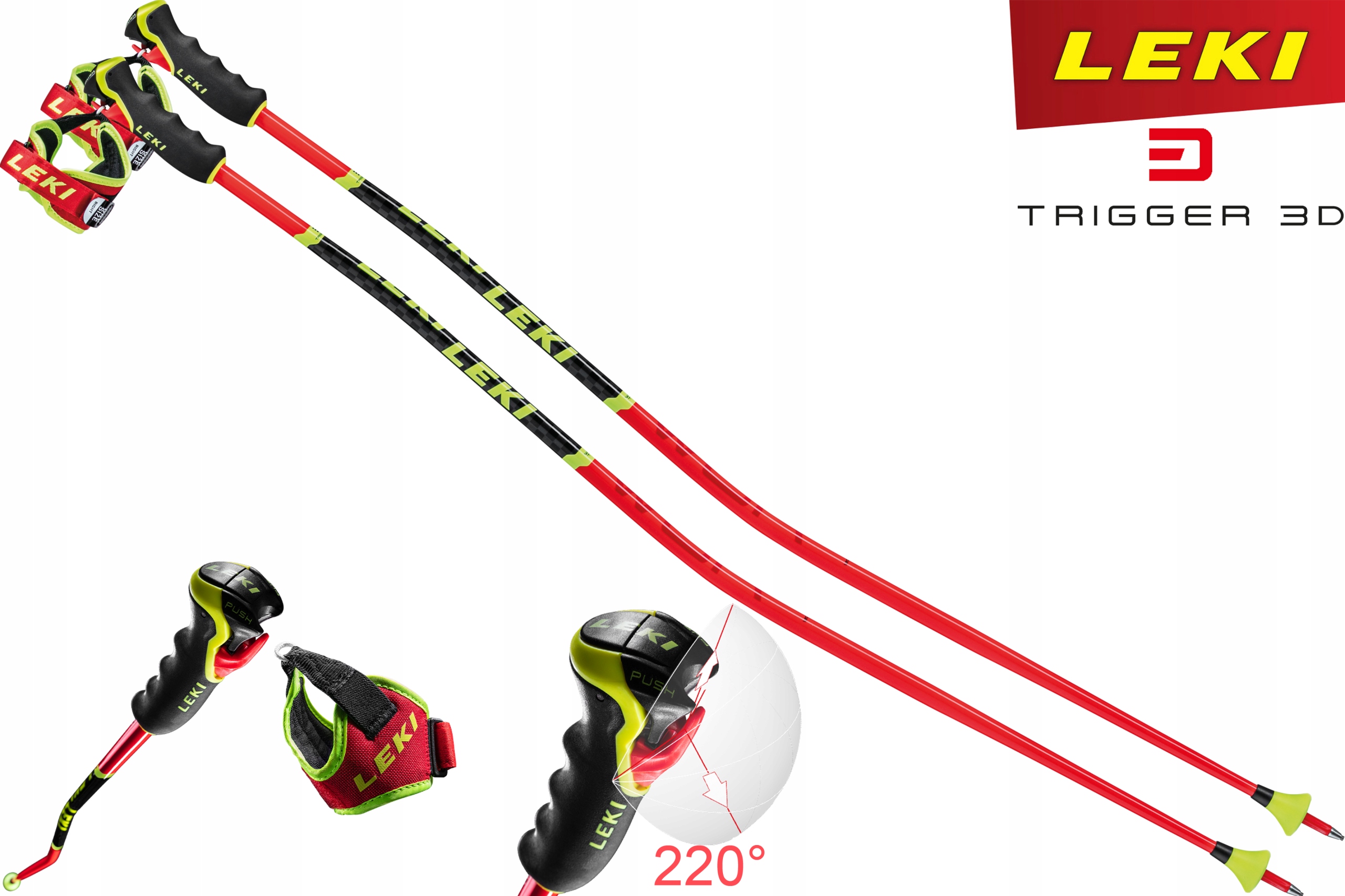 Kije zjazdowe gięte Leki WorldCUP Tbs Gs 3D 125cm
