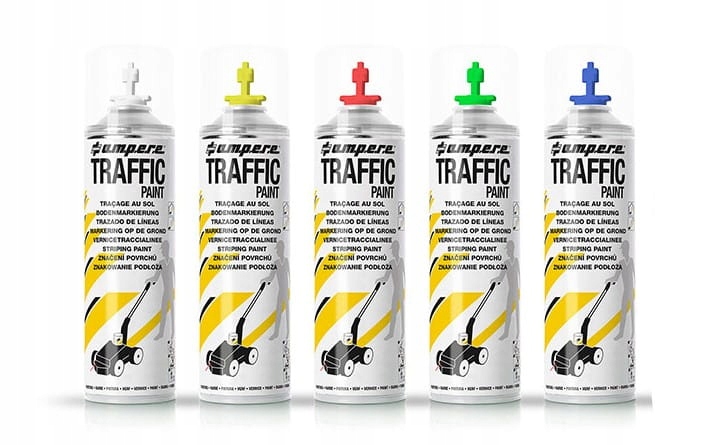 FARBA DROGOWA DO MALOWANIA LINII PASÓW SPRAY ZNAKUJĄCY TRAFFIC MIX 12 SZTUK