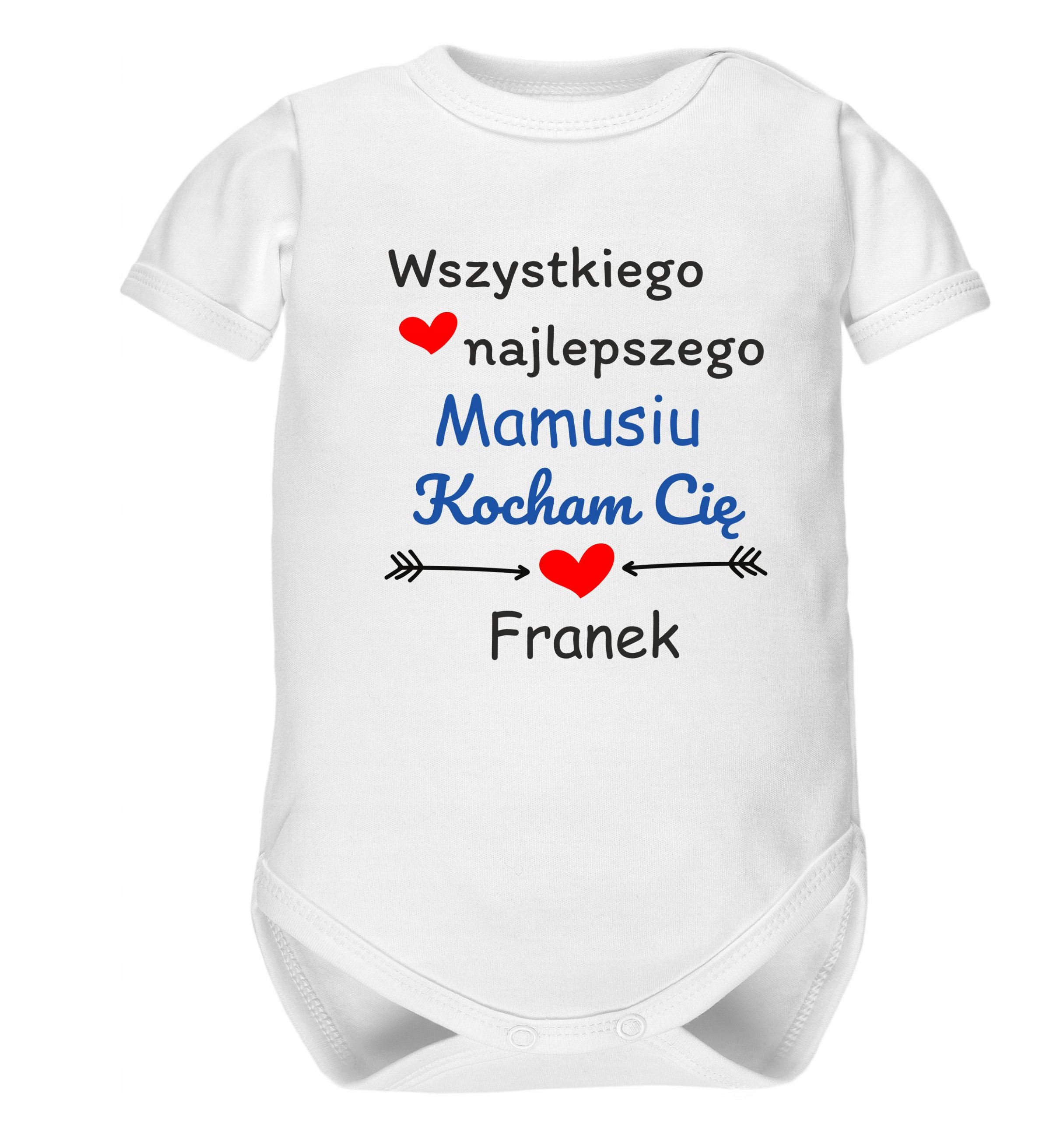 

Białe body Dzień matki urodziny mamy z imieniem.