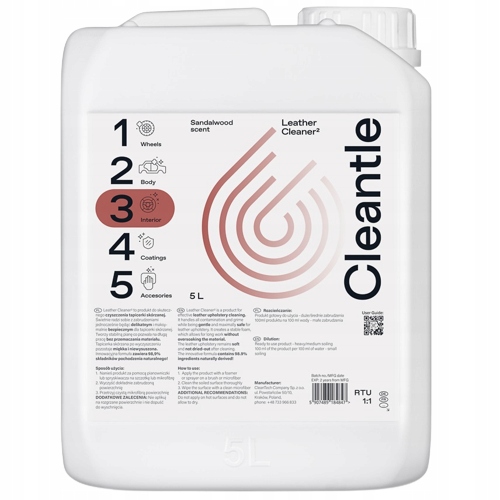 

Cleantle Leather Cleaner czyszczenie tapicerki 5L