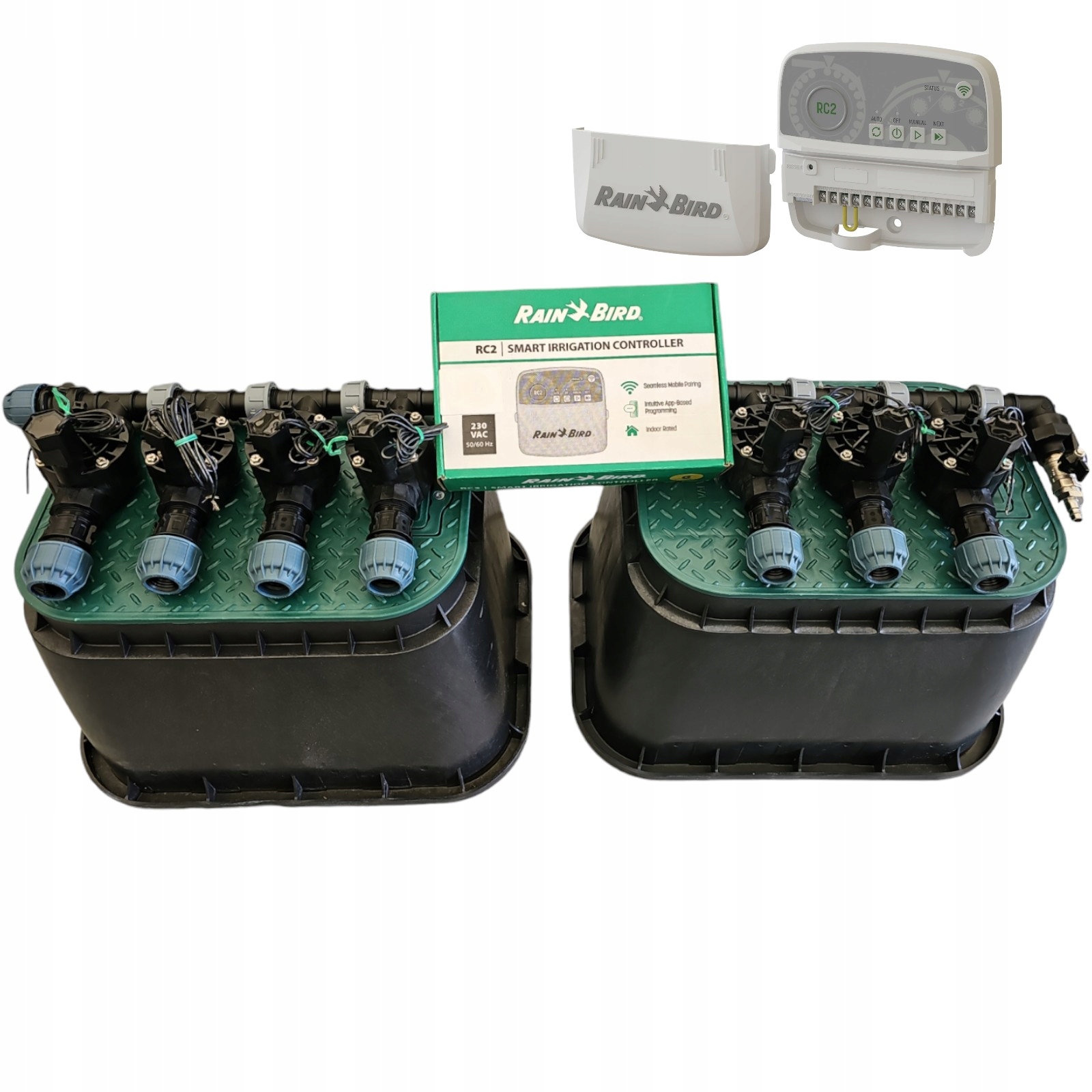Zestaw Rain Bird Hv 7 sekcji Kompresor RainBird Sterownik RC2 WiFi z Pe 20