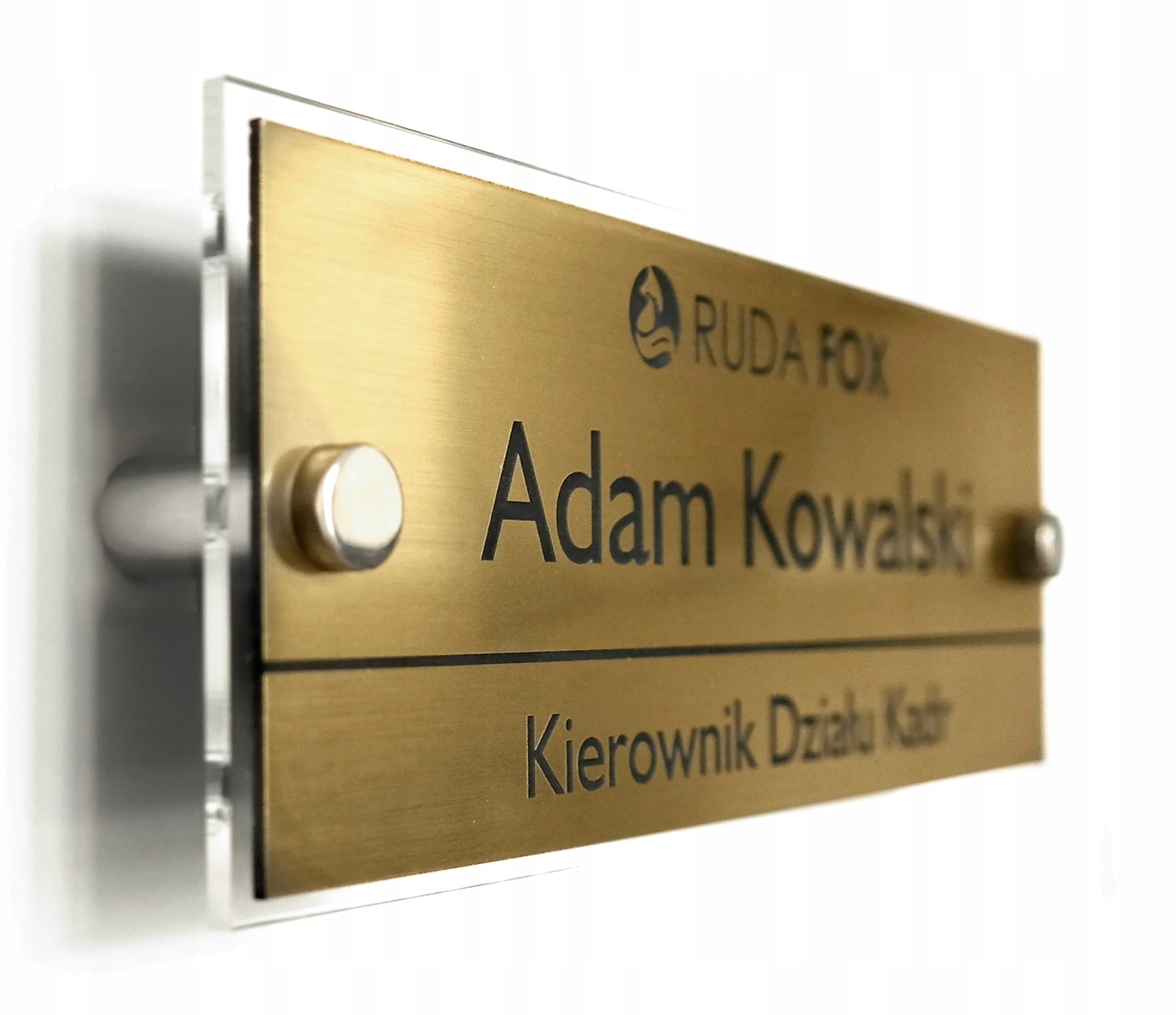 TABLICZKA na pleksi i dystansach prezes dyrektor KIEROWNIK DZIAŁU 20x7 cm Rodzaj tablicy grawerowane