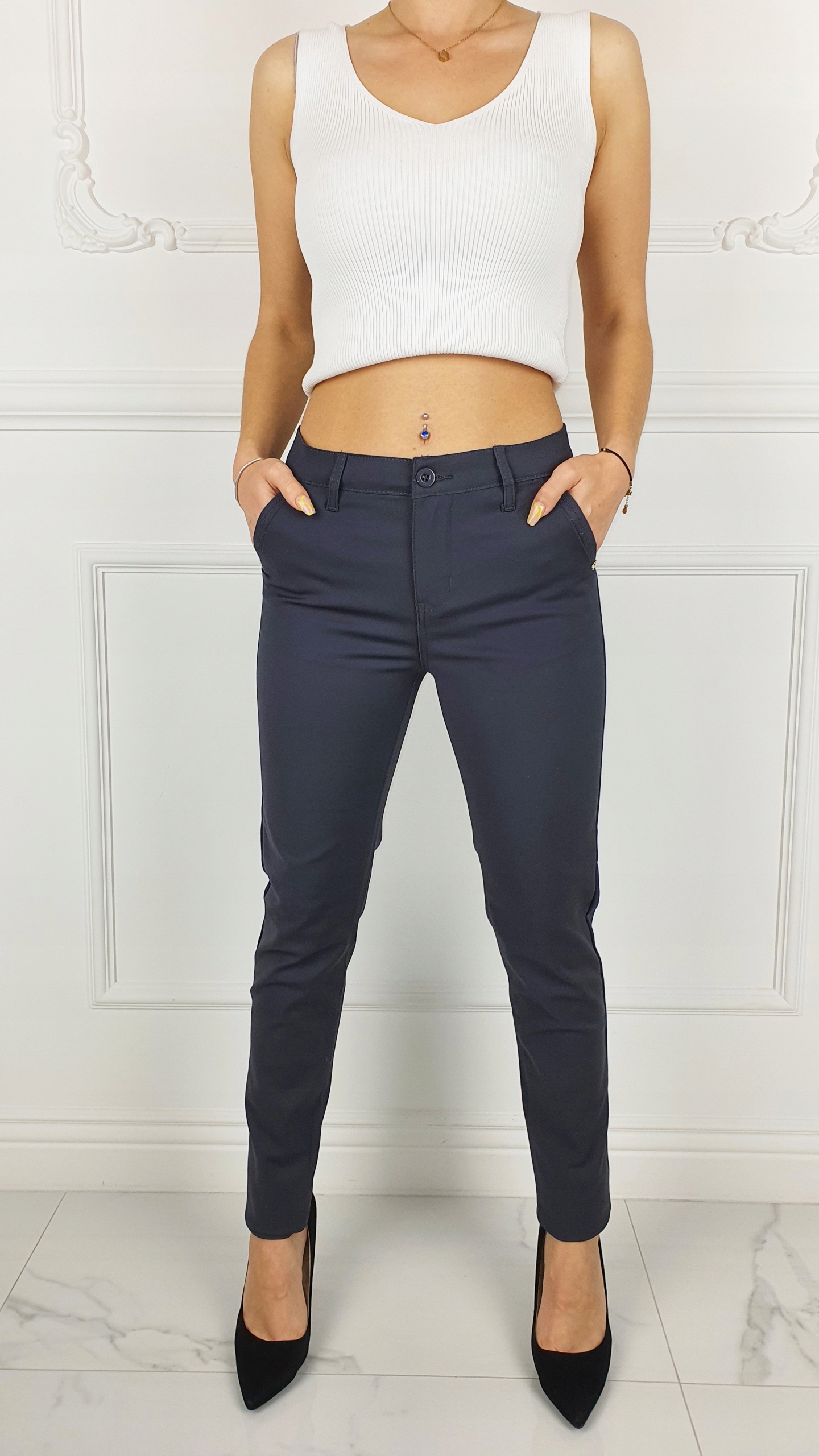 ELEGANCKIE SPODNIE DAMSKIE CYGARETKI PLUS SIZE Marka inna