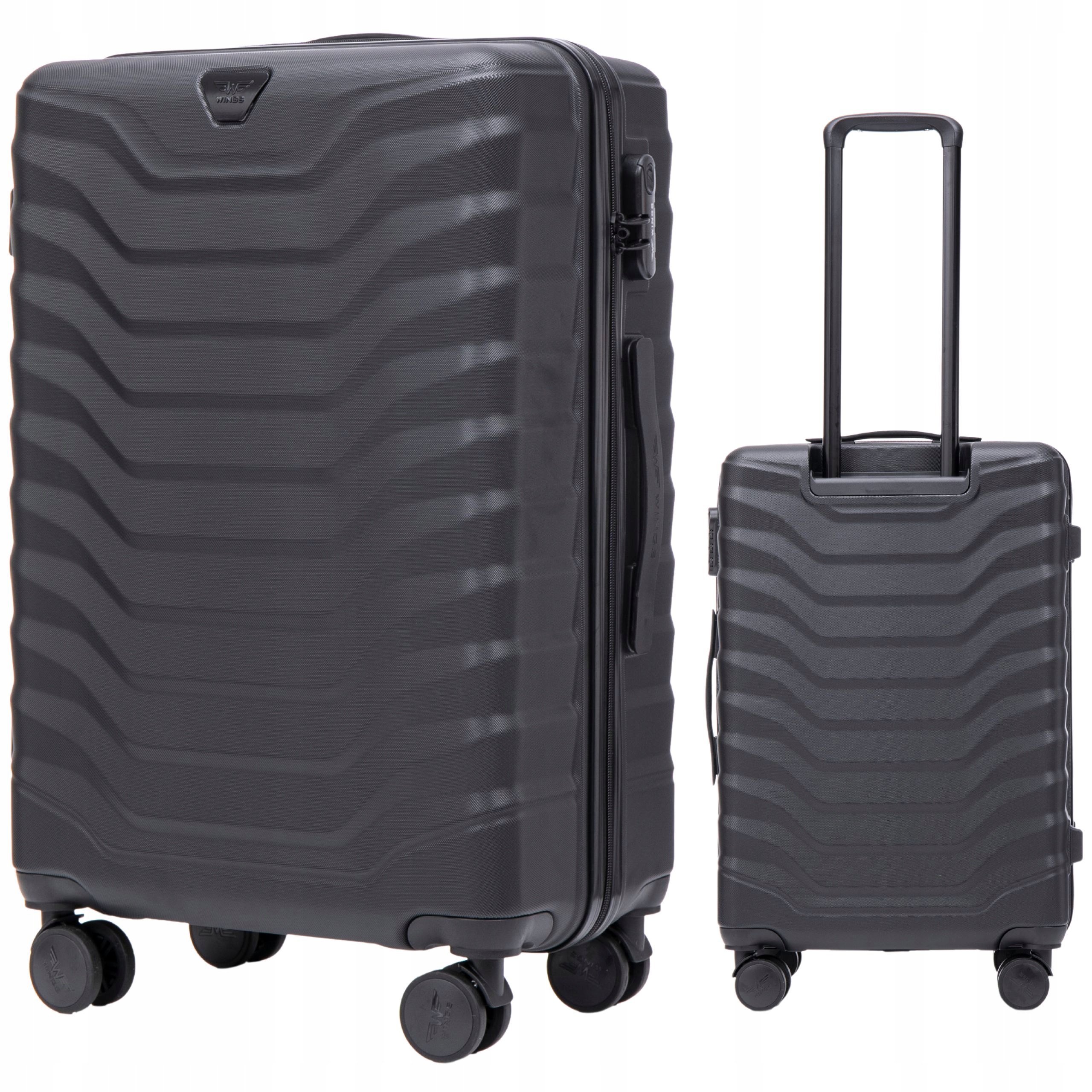 Střední tvrdý kufr Abs Wings PEA01-M-BLACK 63 l