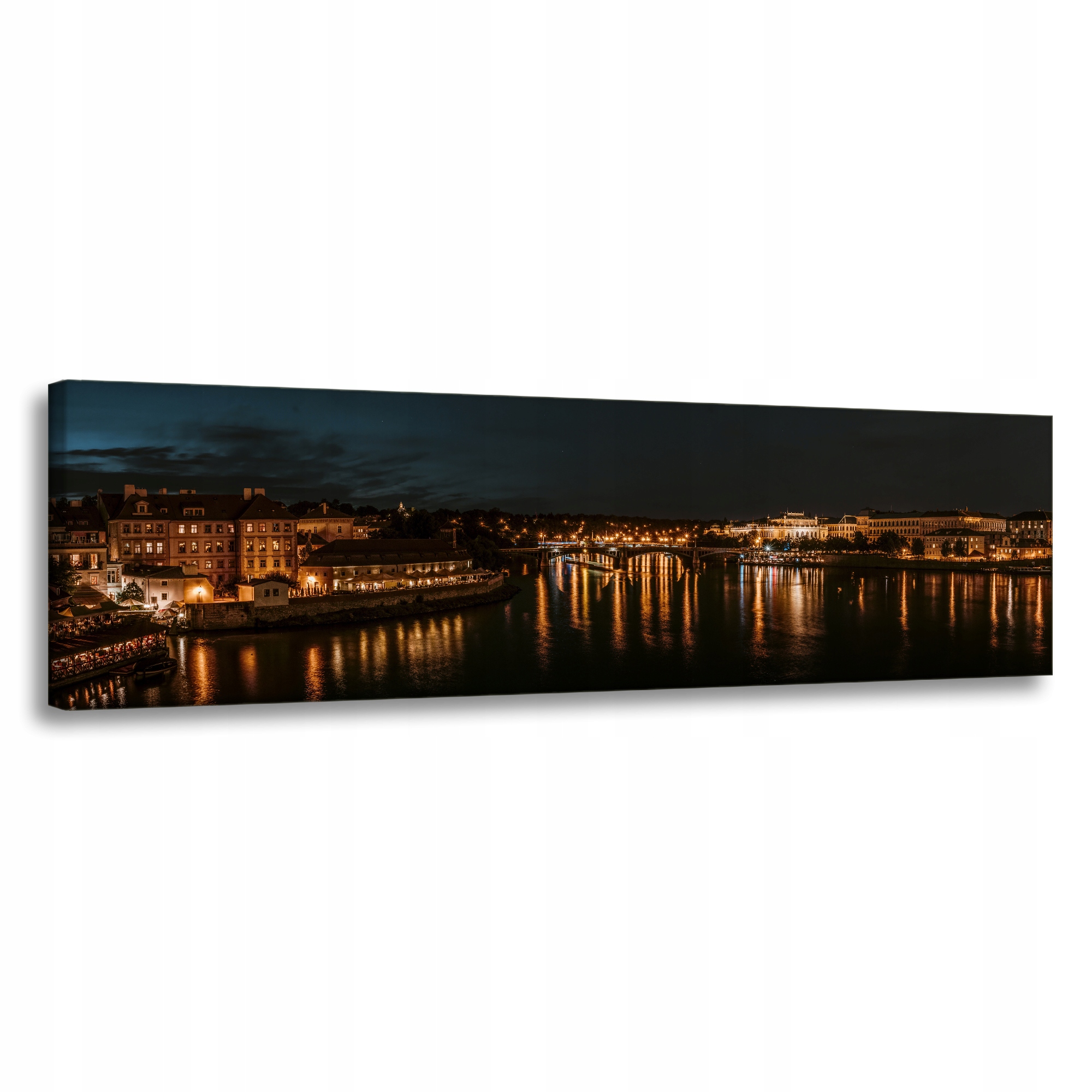 Obraz na plátně Architektura Praha v noci 135 x 45 cm