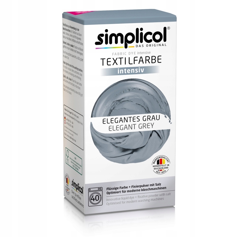 

Simplicol Farba barwnik do tkanin ubrań - Szary