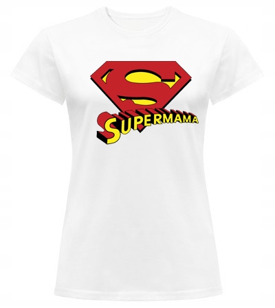 

Damska Koszulka Super Mama S-xxl Tu XL