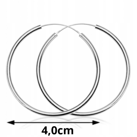 

Srebrne Kolczyki Duże Koła 4,5 CM Srebro 925