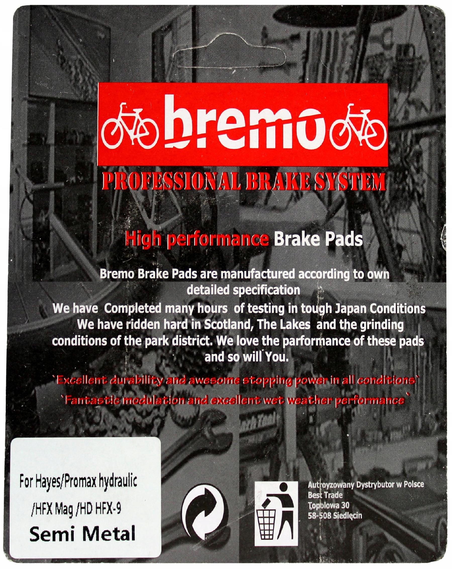 KLOCKI HAMULCOWE PÓŁMETALICZNE HAYES MAG MX-1 HFX-9 SERIES DS-01 SP-01 Kod producenta bp13