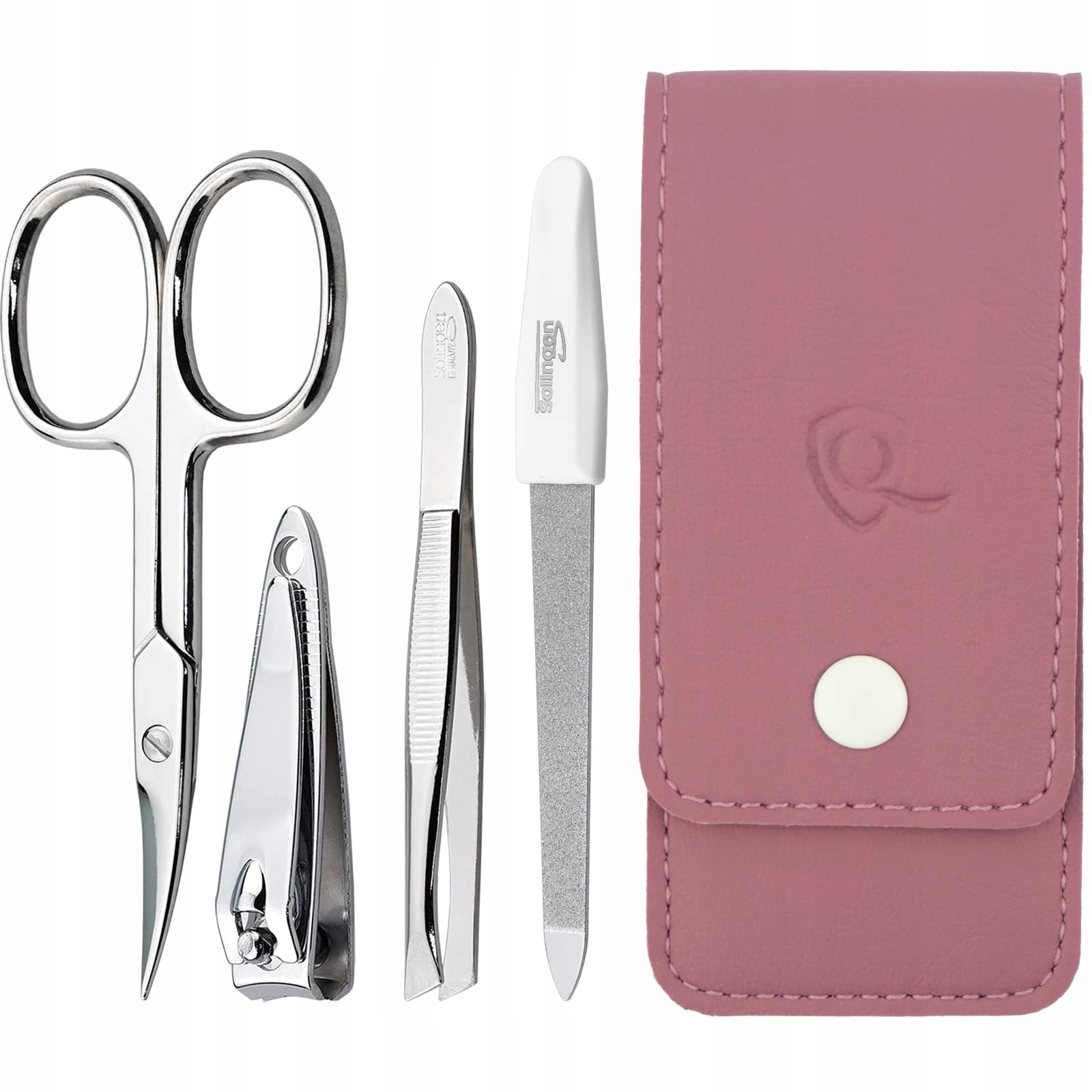 Základní sada manikúry s růžovým Pouzdro