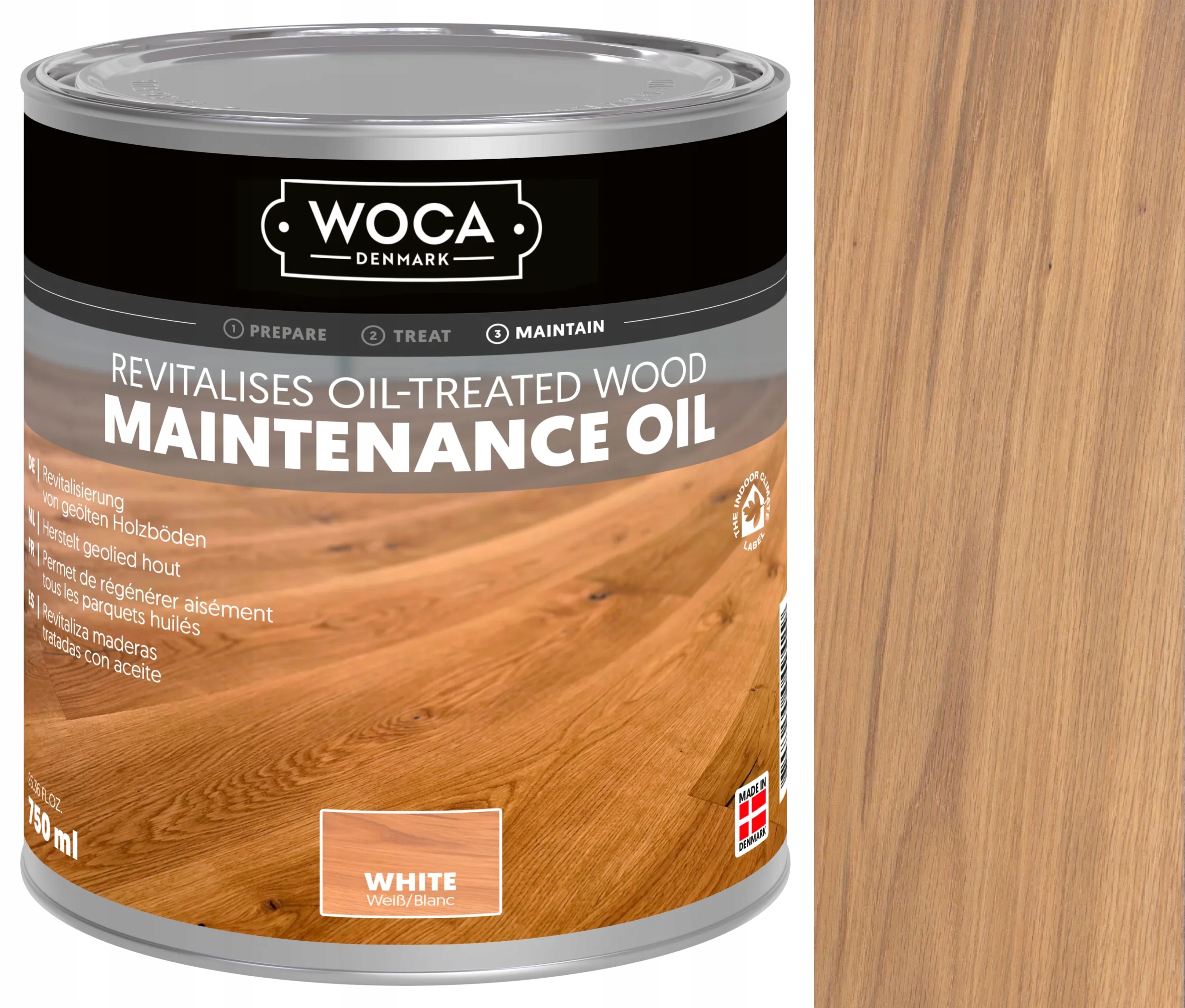 Woca Maintenance Oil White 750 ml bílý olej pro péči o světlé dřevo