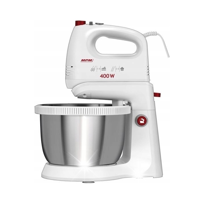 Mikser ręczny z misą Robot Kuchenny biały 700W Mpm MMR-21Z 5 Prędkości