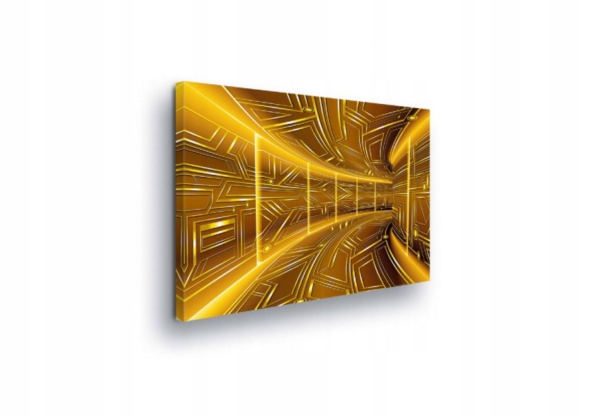 Obraz 100x75 Zlatý tunel budoucnosti – futuristický minimalismus v geometrii