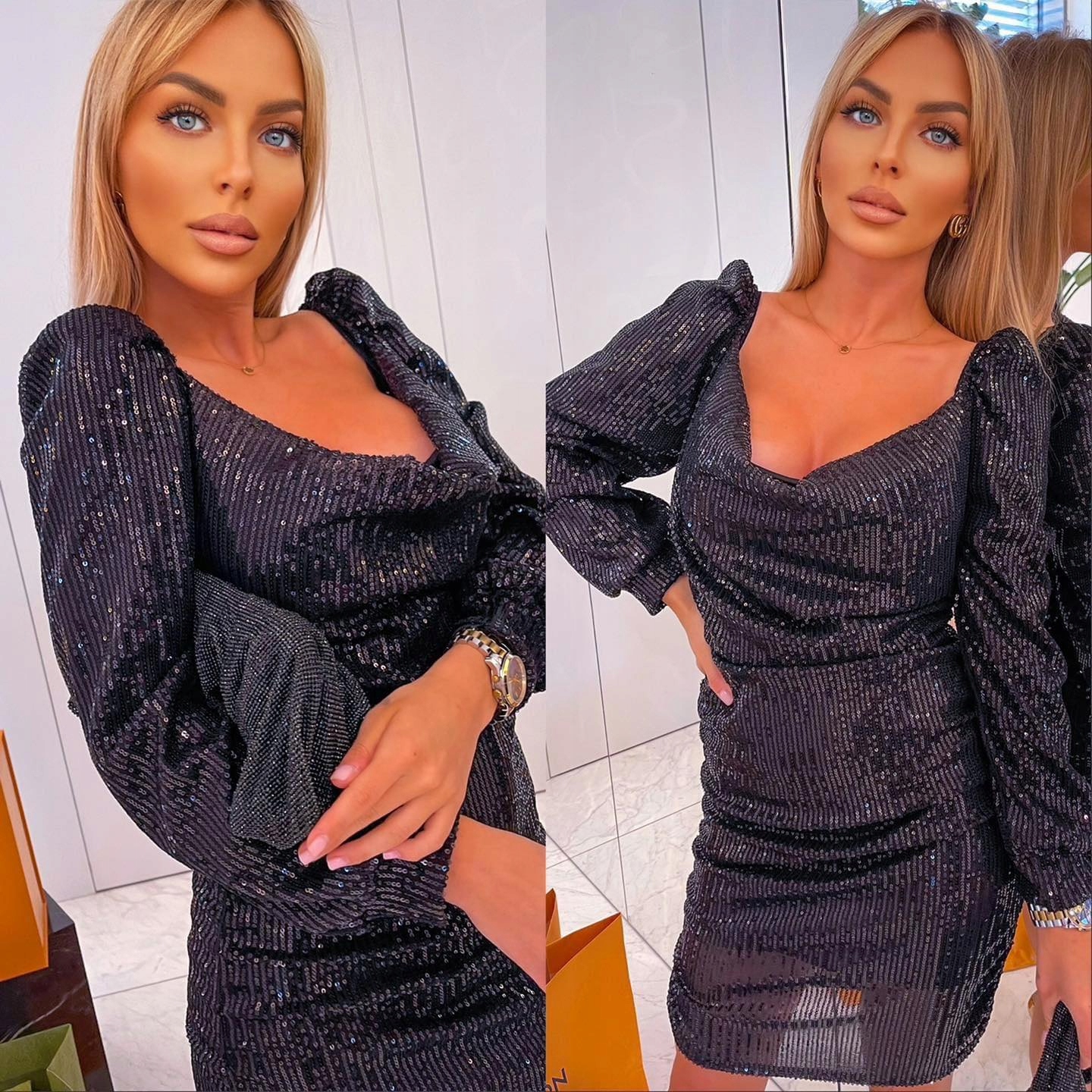 Šaty Flitrová Miranda Černá