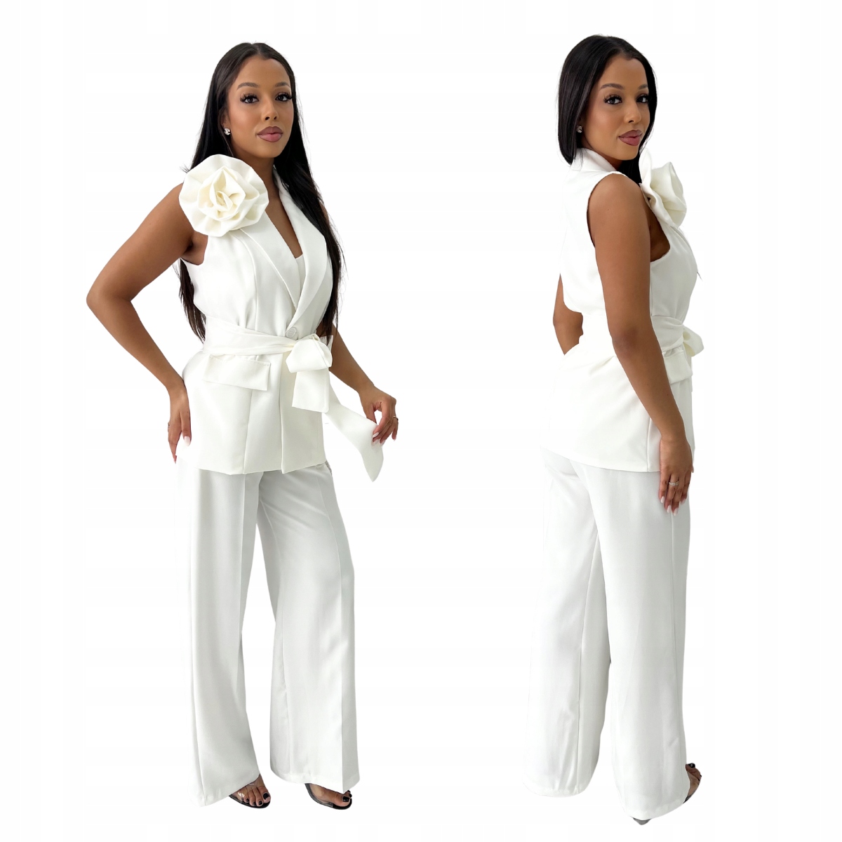 Oblekový komplet s brož a páskem, krém na křtiny, svaté přijímání