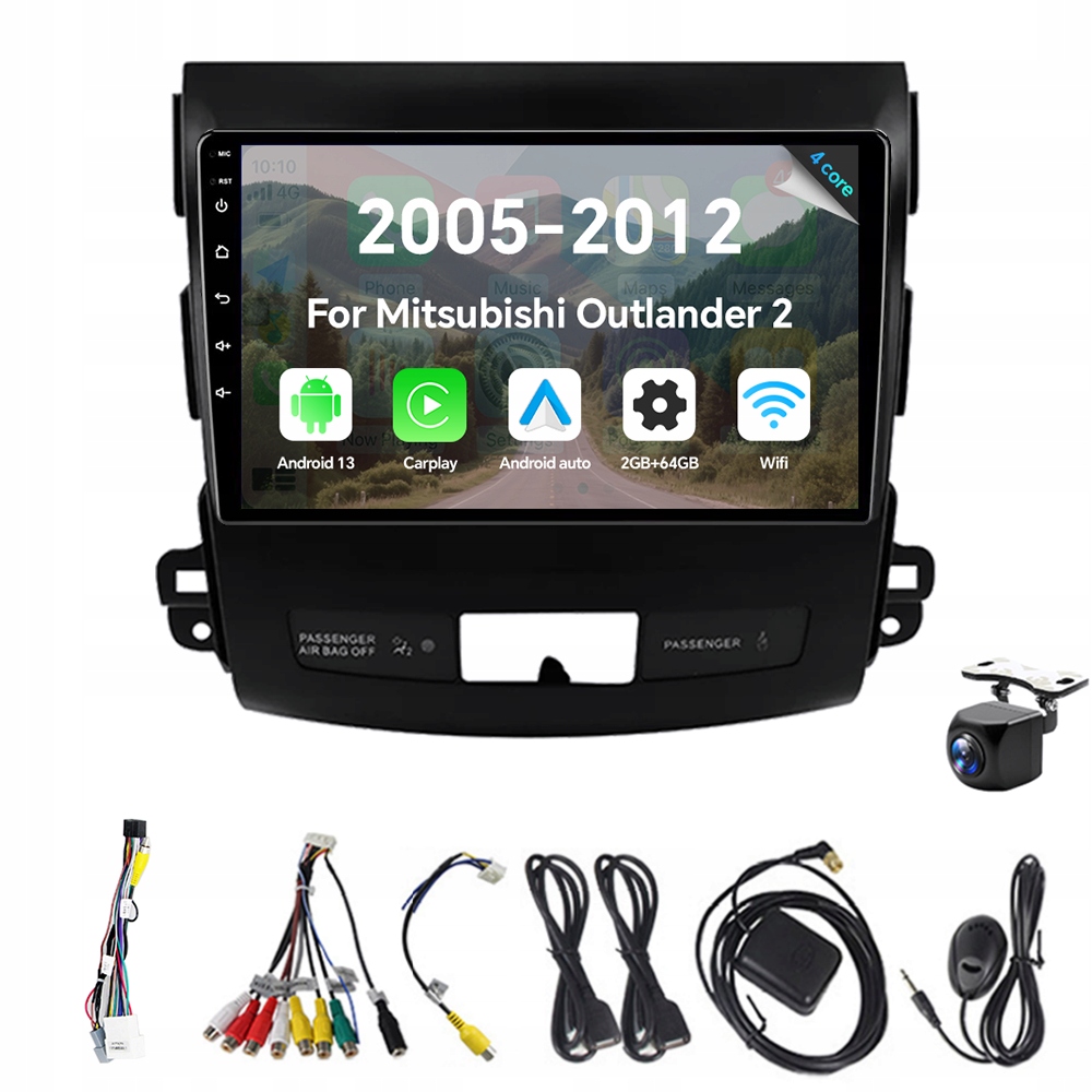2Din Android 13 autorádio pro Mitsubishi Outlander 2 2005-2012 Carplay Gps