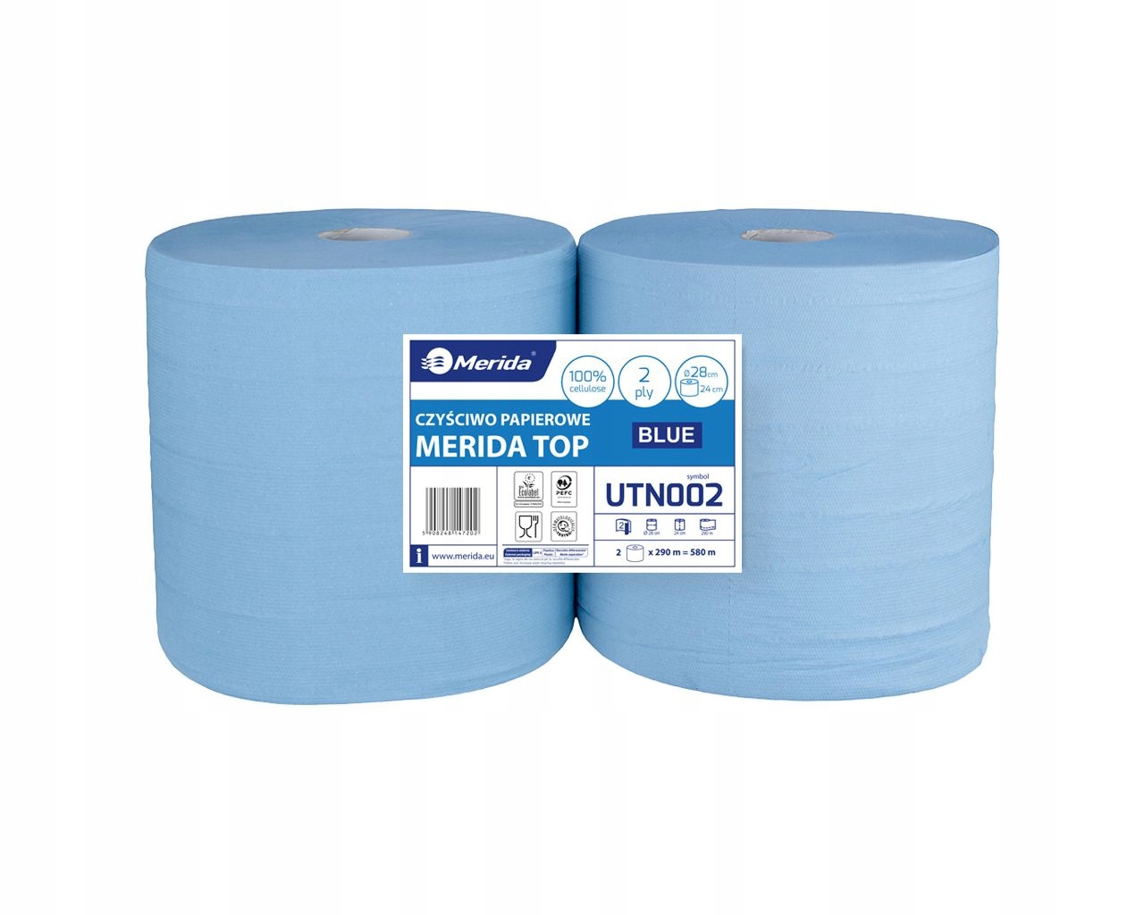 Čisticí Utěrka papírový 290 m modrý dvouvrstvý 2ks Merida Top 28 UTN002