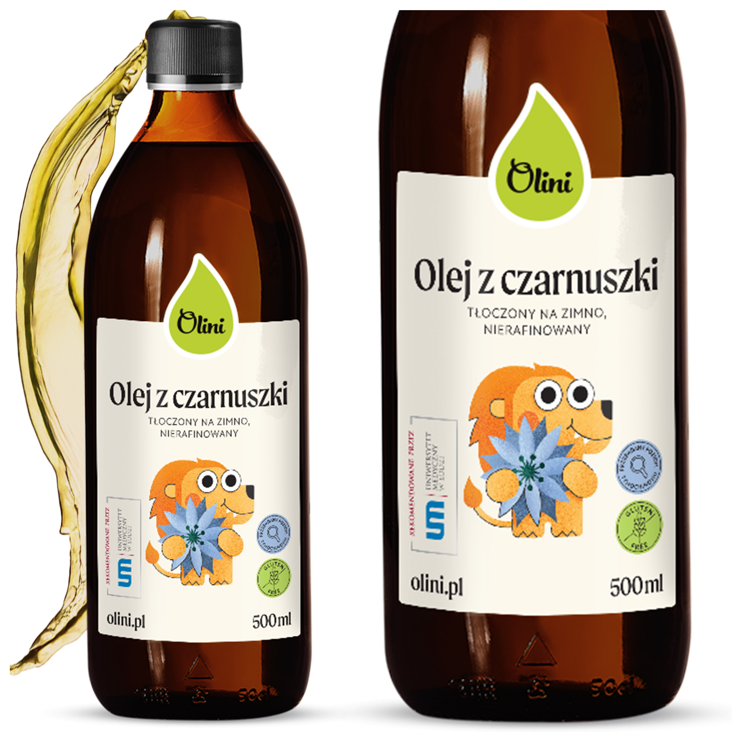 Olej z černého kmínu pro děti 500 ml Olini na odolnost vůči alergiím