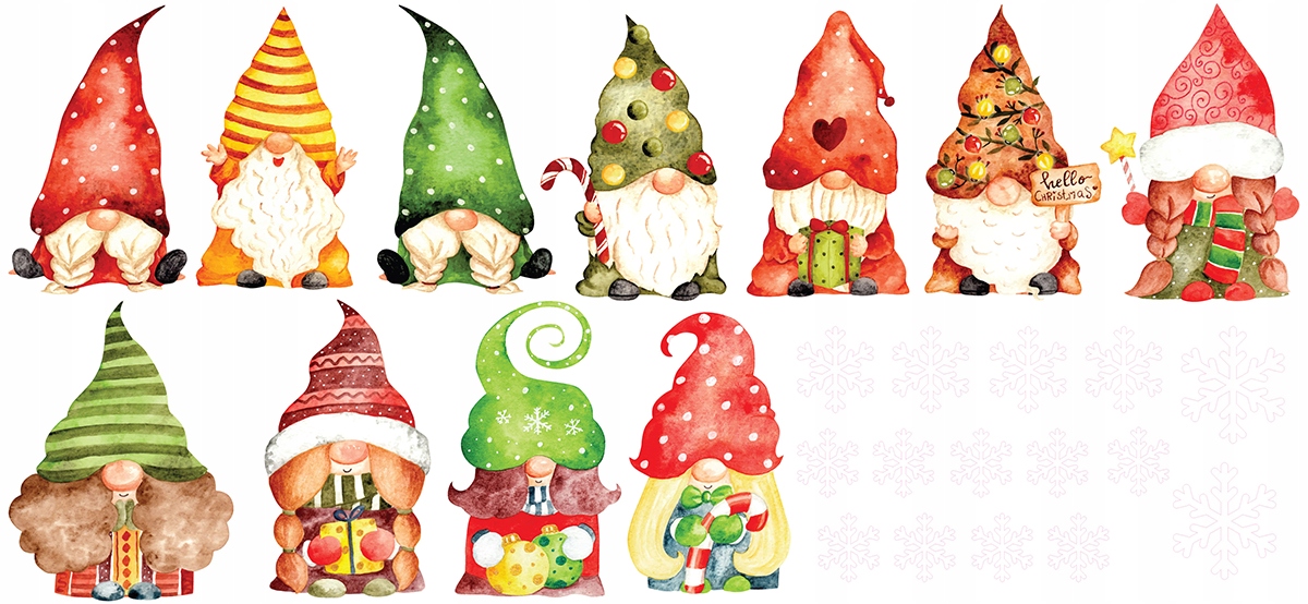 NAKLEJKI na OKNO MEBLE ŚCIANĘ ŚWIĘTA GNOMY