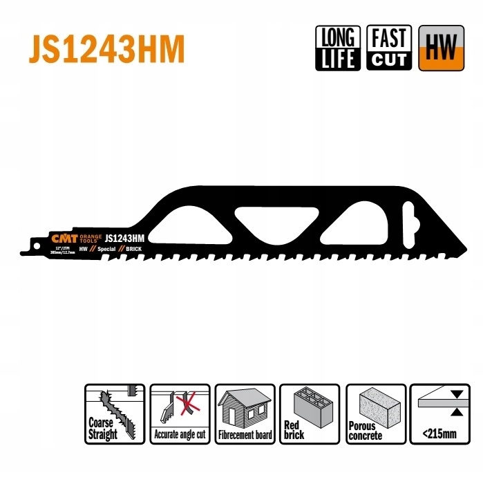 Cmt JS1243HM Pila ocaska L 305 I 250 H 50 K 1,50 Ts 12,7