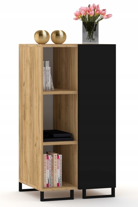 

Witryna Szafka Komoda Dąb Złoty Craft Czarna Loft