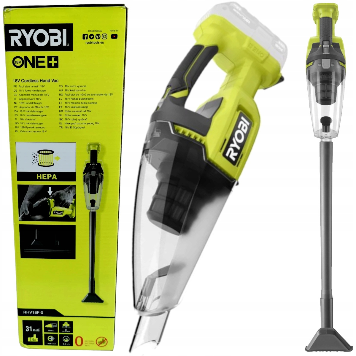 Akumulátorový Vysavač 18V Ryobi RHV18F-0
