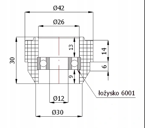ROLKA TWORZYWOWA fi.43mm DO BRAM ZE ŚRUBĄ Marka inna
