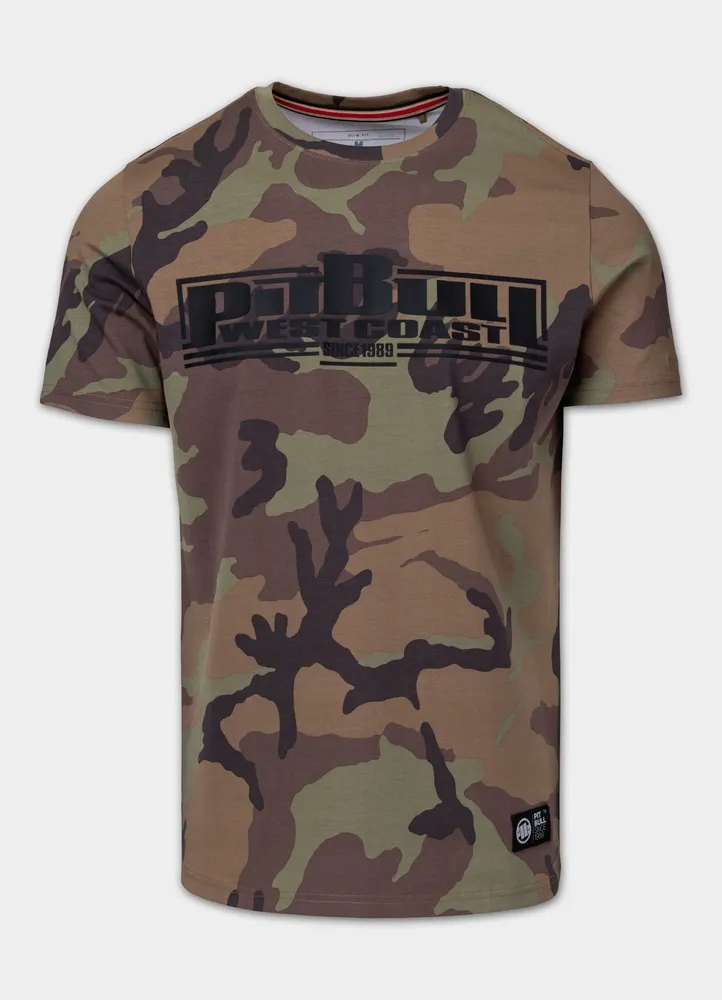 Męska Koszulka Pitbull Slim Fit Classic Boxing Dopasowana Moro