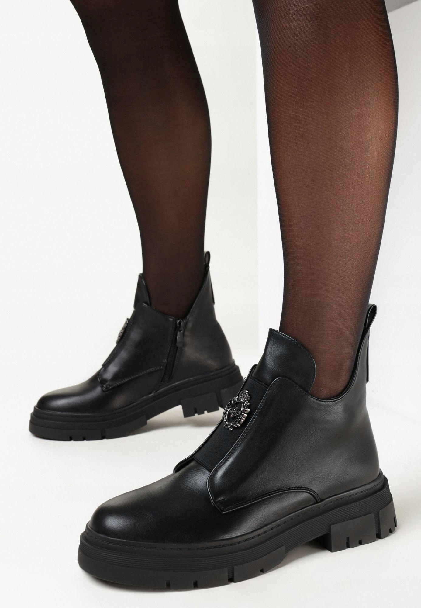 Born2Be Czarne Botki damskie 37 Ekoskóra