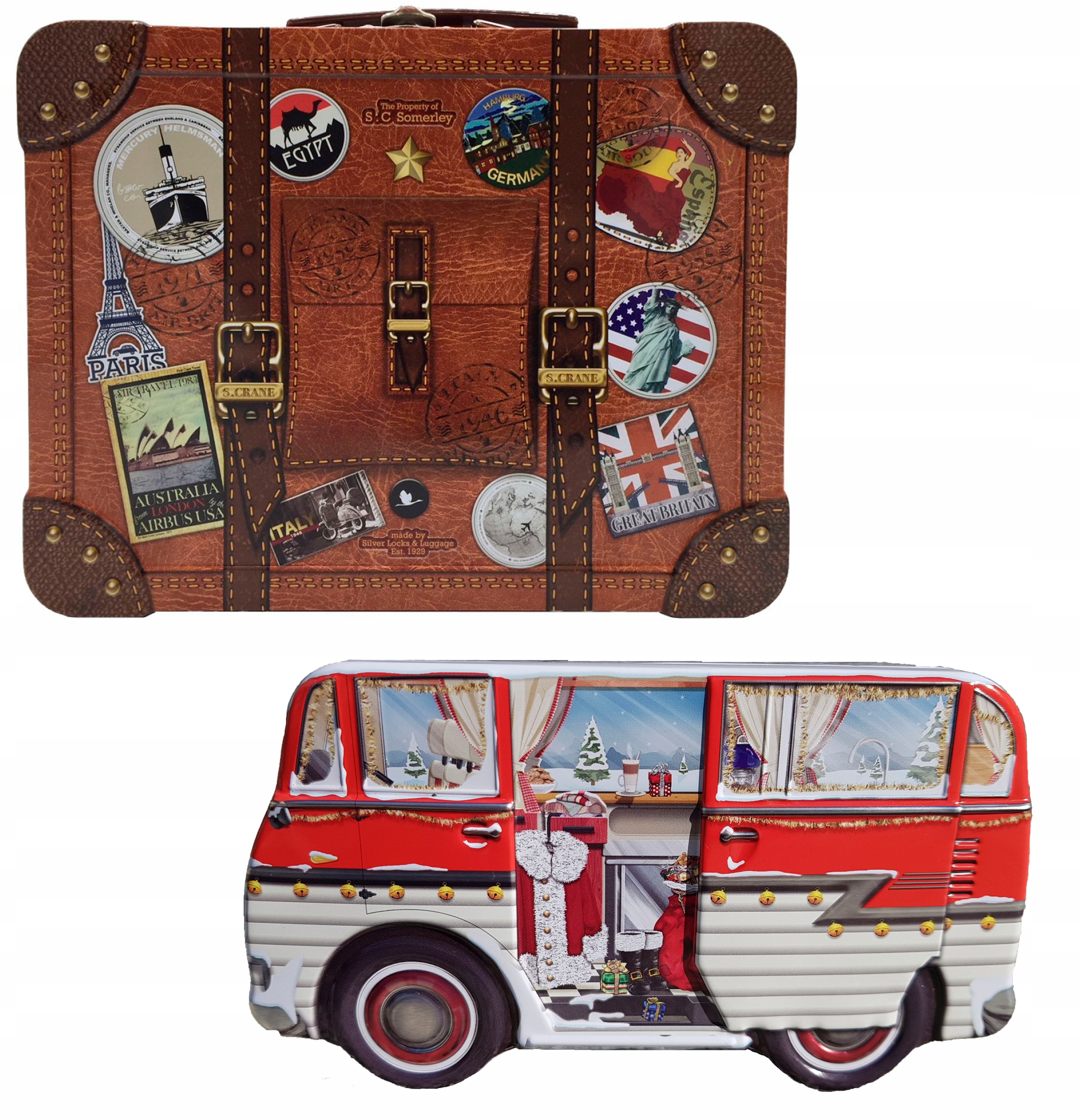 

Zestaw 2 Pudełka: Autobus Mikołaja Walizka