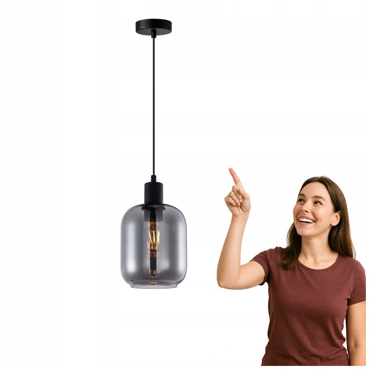 Závěsná lampa Zona PND-29258S-1-BK-SG Italux