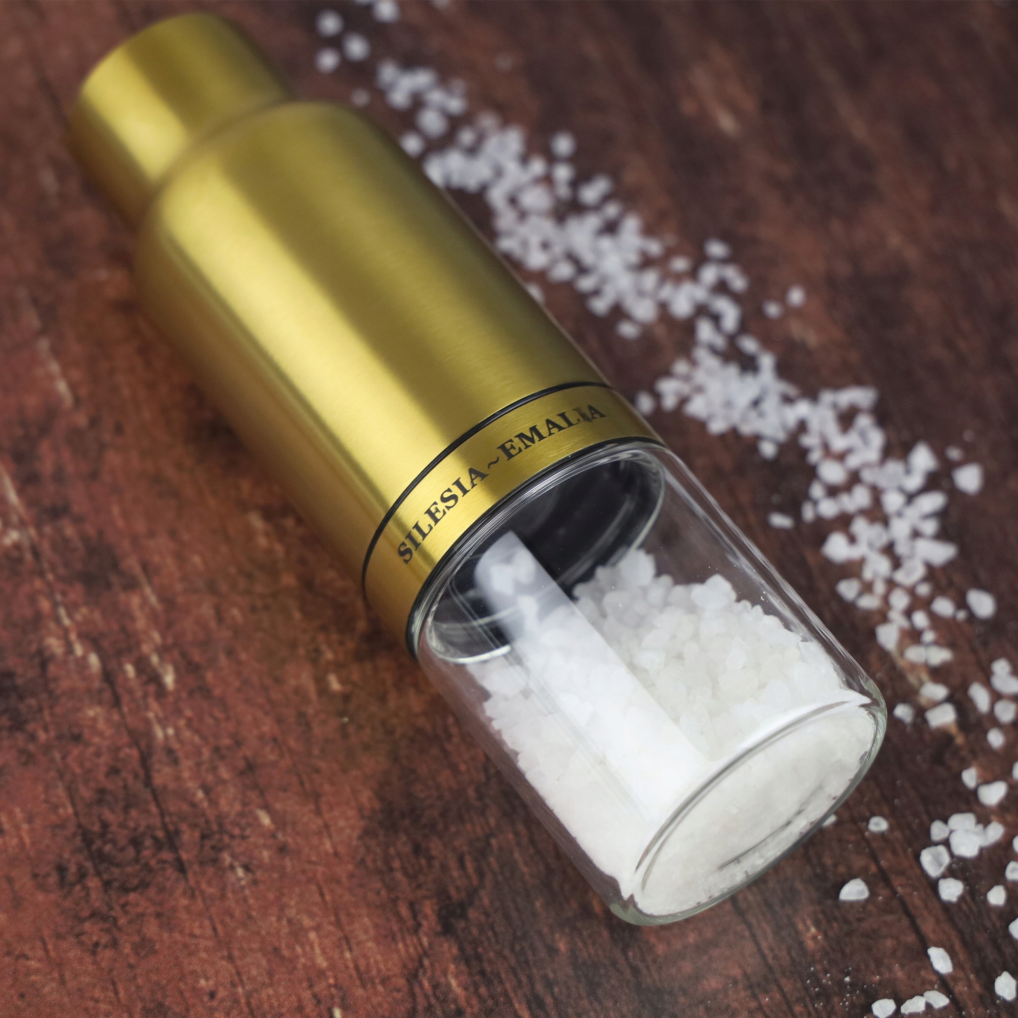 MŁYNEK GRAWITACYJNY CERAMICZNY DO MIELENIA SOLI PIEPRZU PRZYPRAW SZKLANY