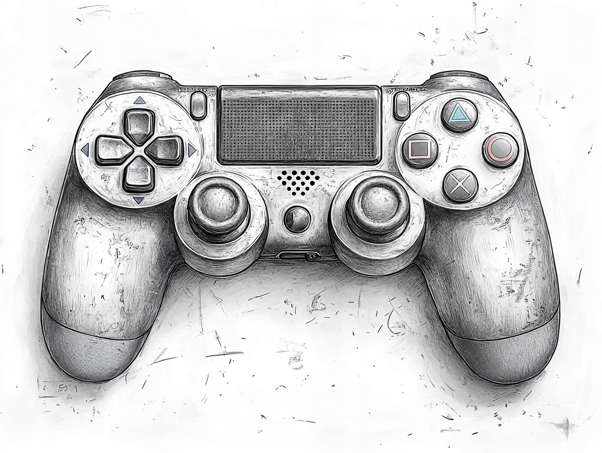 Obraz Na Plátně Canvas Grafika Skica Pad Kontroler Gaming Konzola 100x75