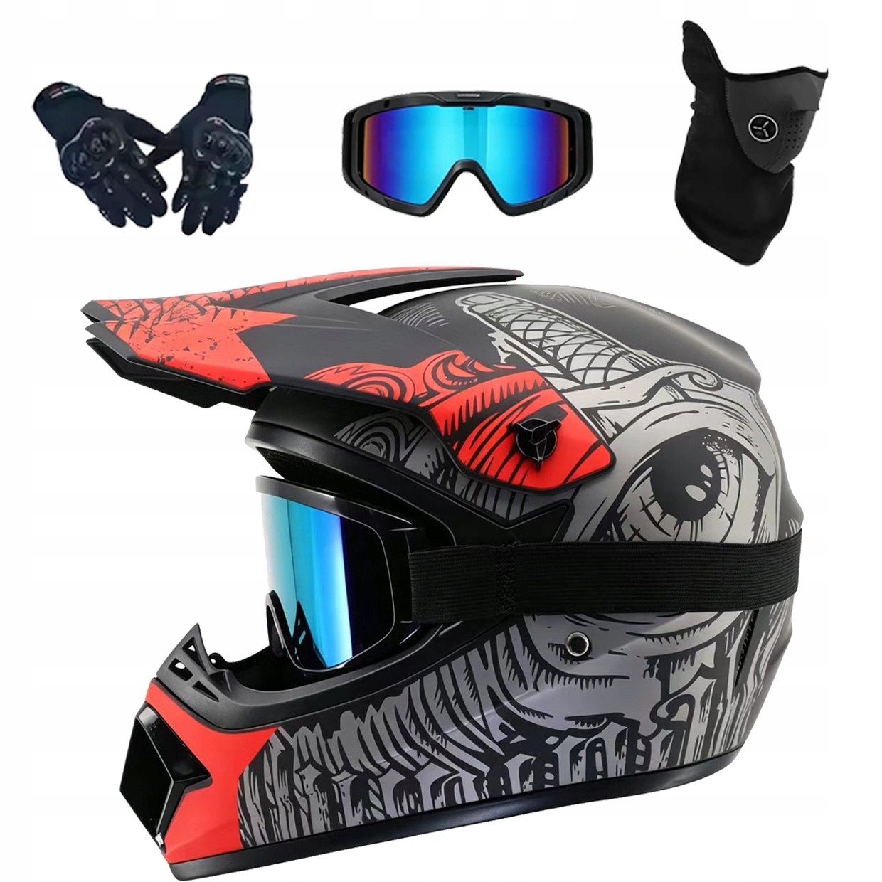 Helma Na Elektrickou Koloběžku Cross Enduro Quad Bmx Helma Brýle Rukavice S