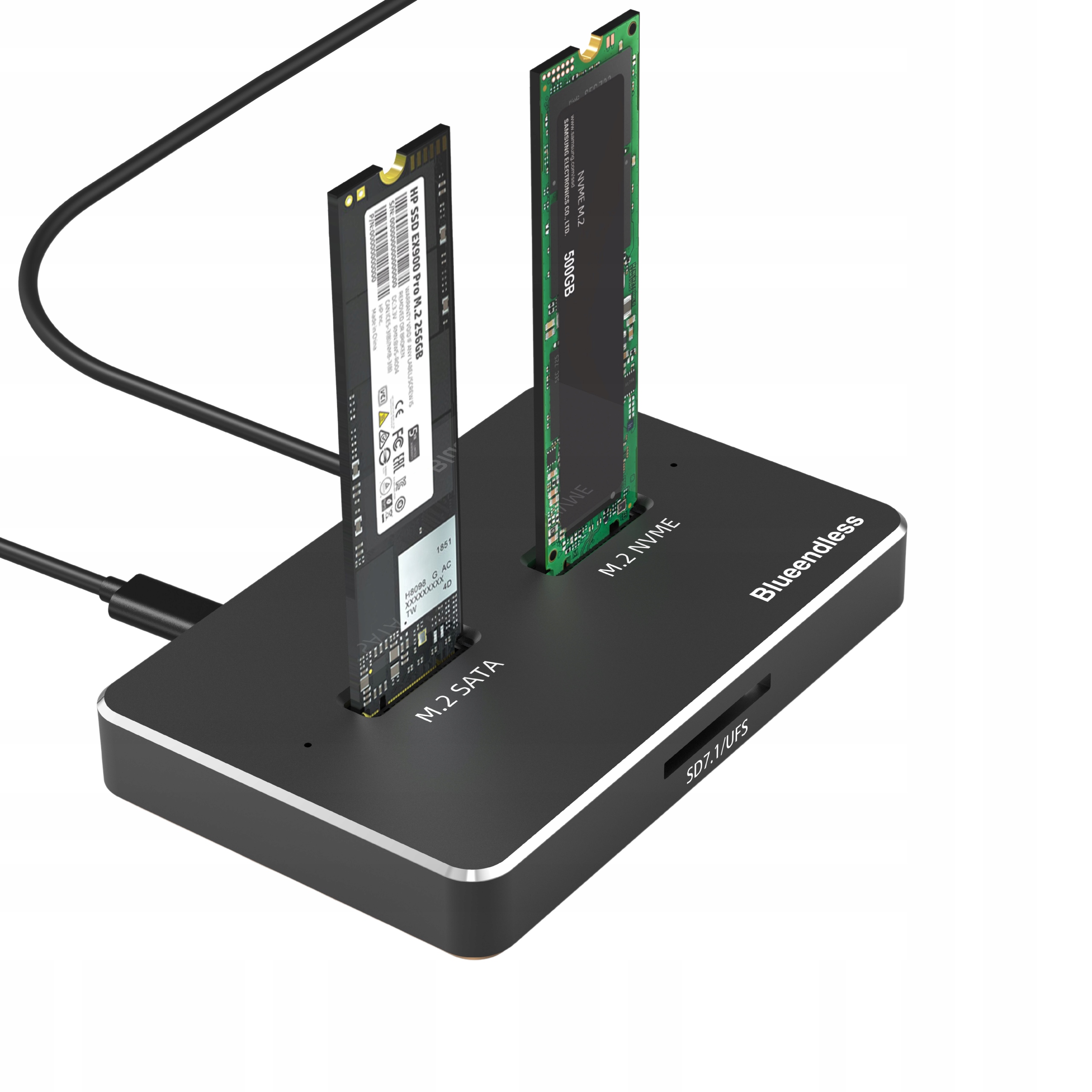 Adapter SSD NVME/SATA SD7.1/UFS dysk M.2 USB 10Gb