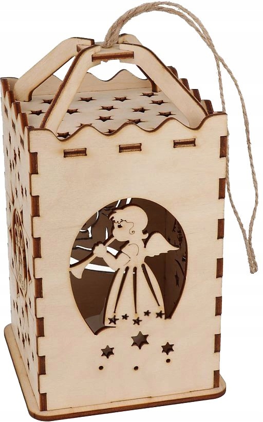 LAMPKA RORATY WITRAŻ Lampion ADWENTOWY + BATERIE Kolor odcienie brązu i beżu