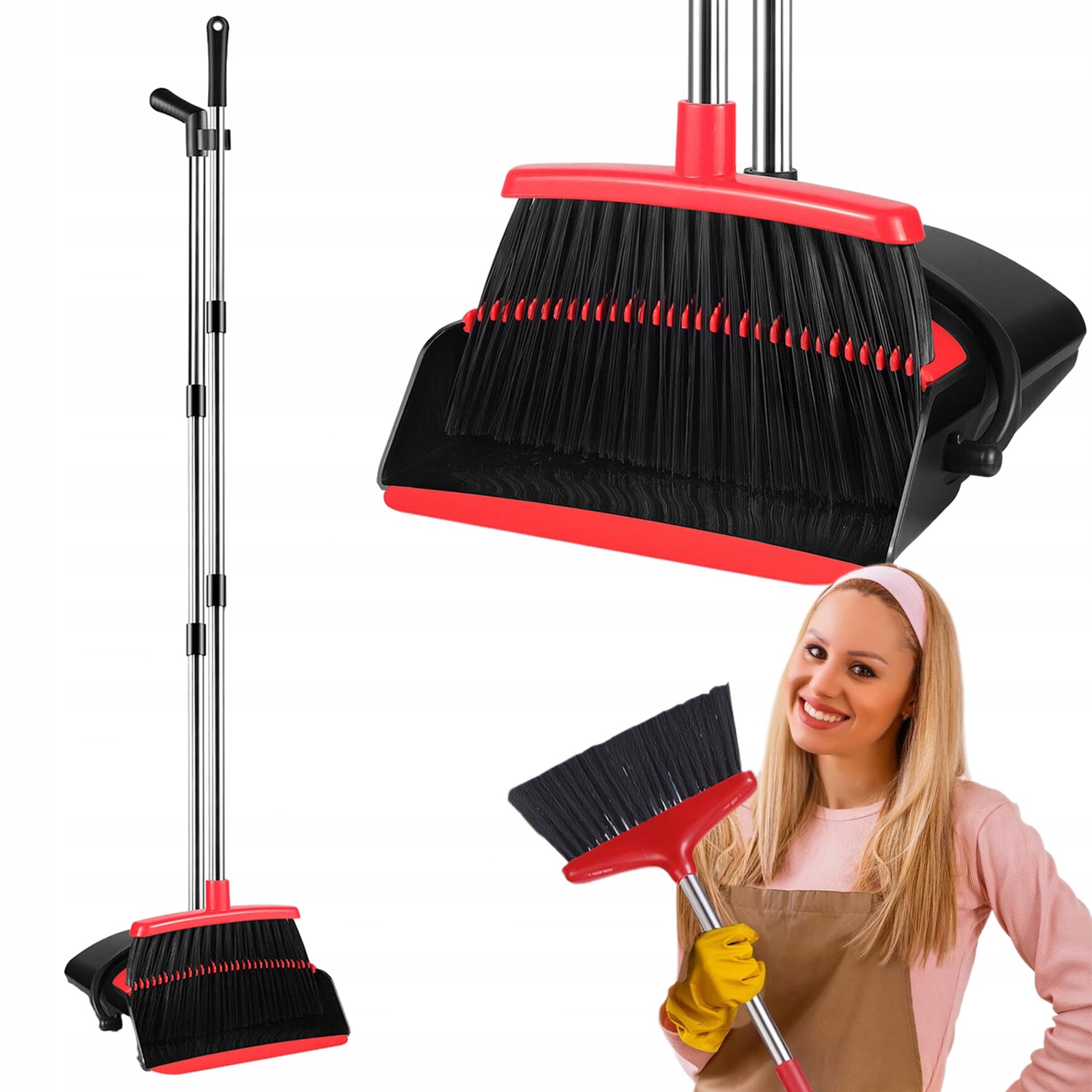 Levně Úklid Zametání Lnu Multifunkční Metla 3V1 Sada