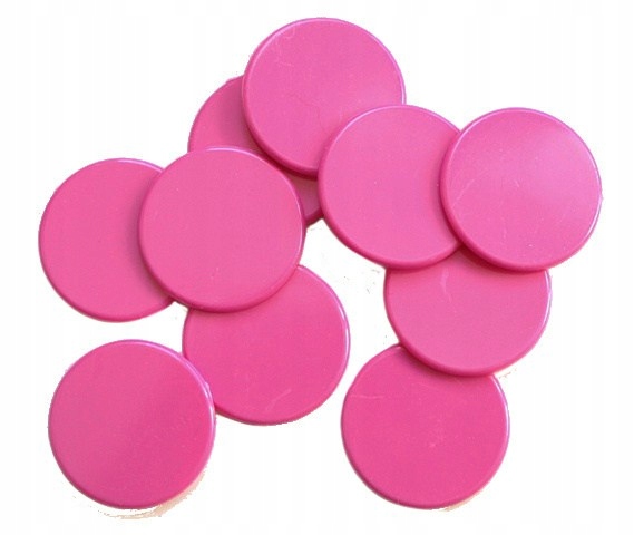 Licznik żeton RÓŻOWY 25x2 mm kpl. 10 szt.