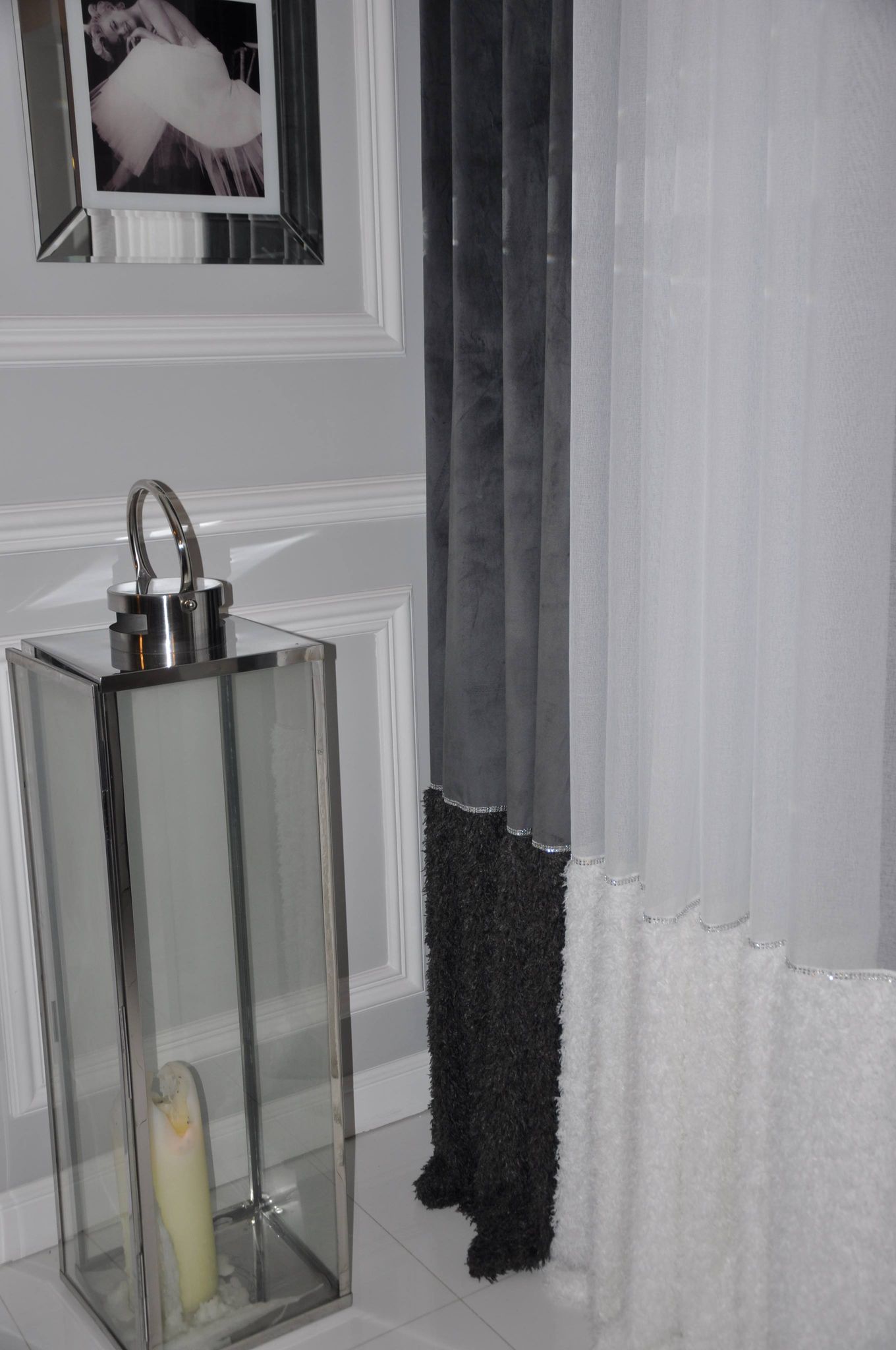 

Zasłona welurowa pióra futro 140x250 szara grafit