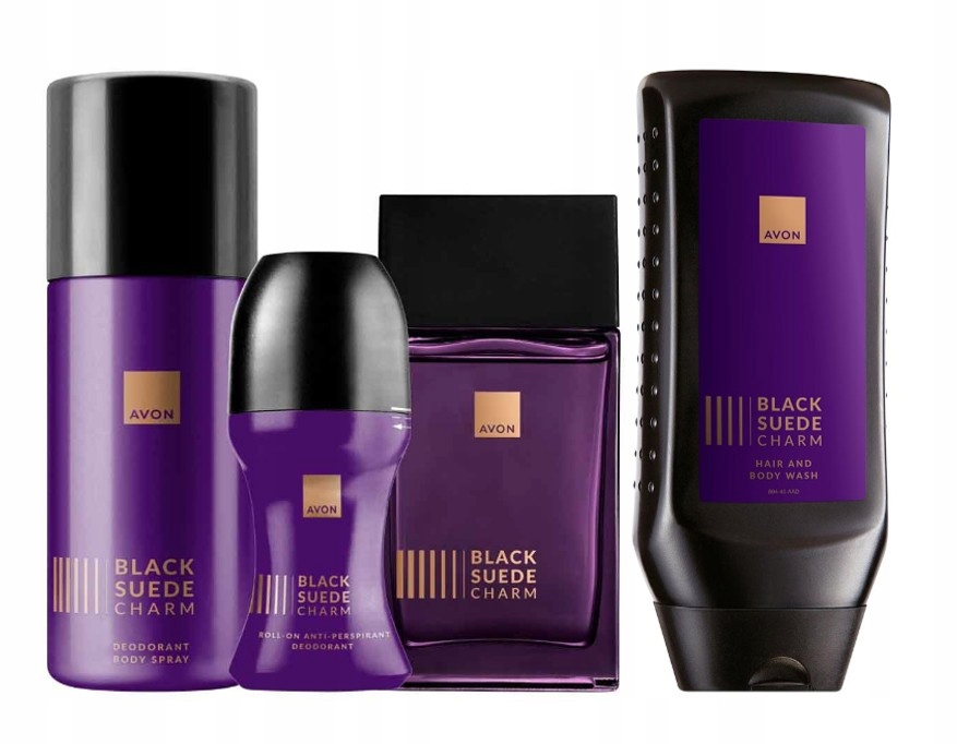 Avon Velký Set Black Suede Charm Voda Gel Deodorant Kulička