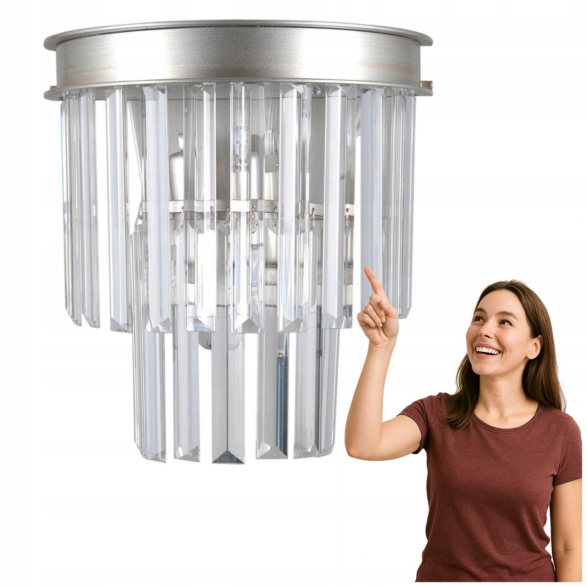 Nástenná lampa Verdes WL-44372-2A-SLVR-BRW Italux