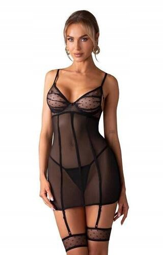 Obsessive Nuites chemise tričko noční černé S/m
