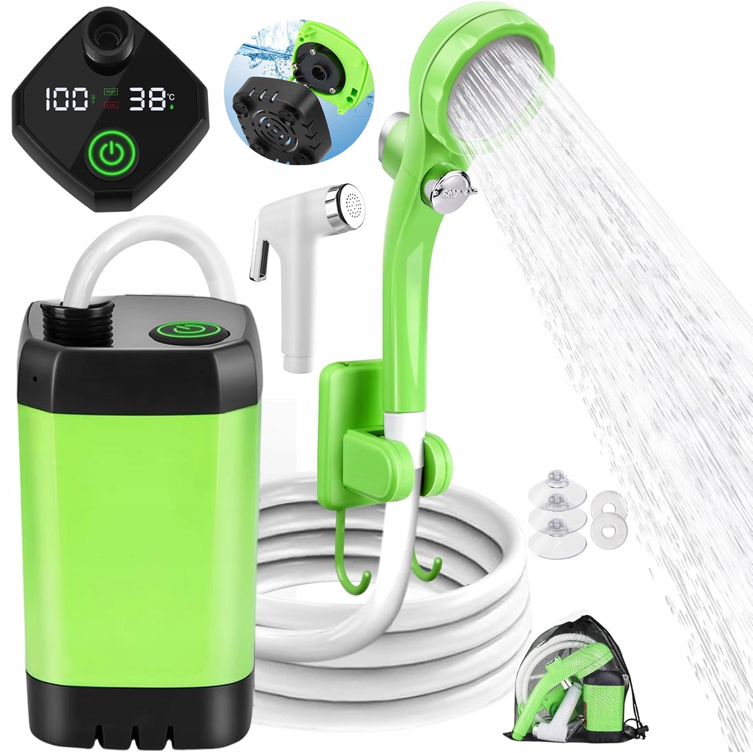 Turistická Sprcha Camping Akumulátor 6000 Mah S Led Displejem