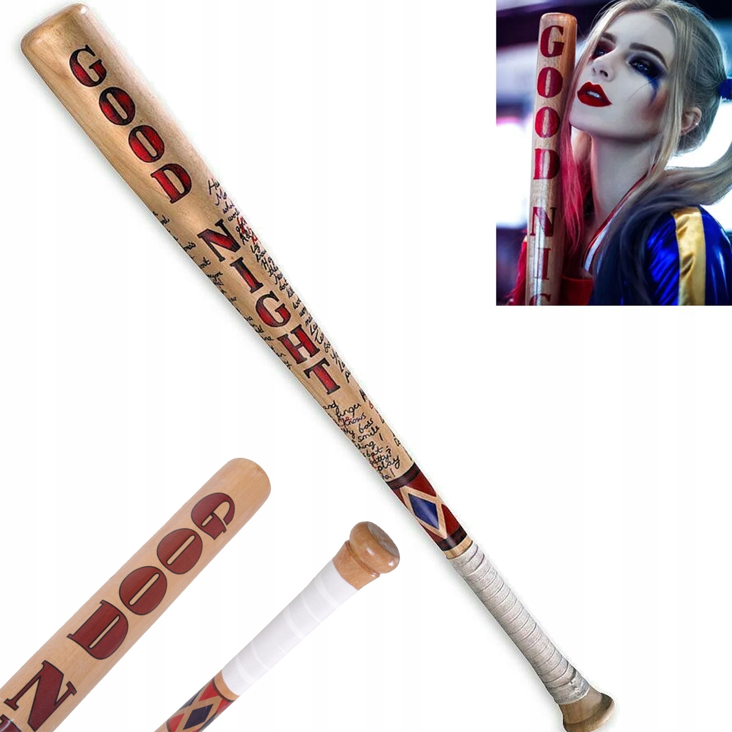 BASEBALLOWY DREWNIANY KIJ BEJSBOLOWYHARLEY QUINN 84CM COSPLAY