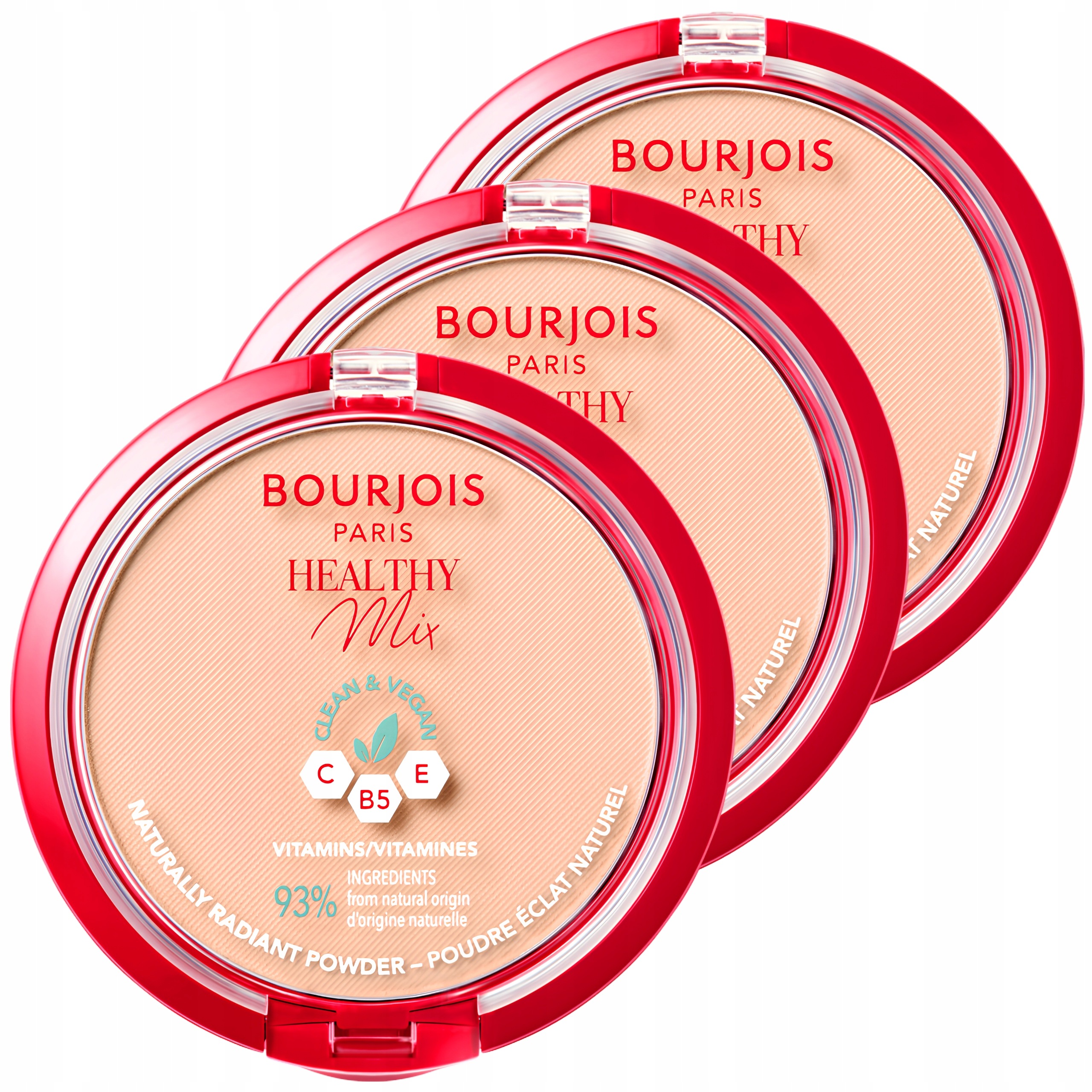 3 x Bourjois Pudrový Make-up Healthy MIX 02
